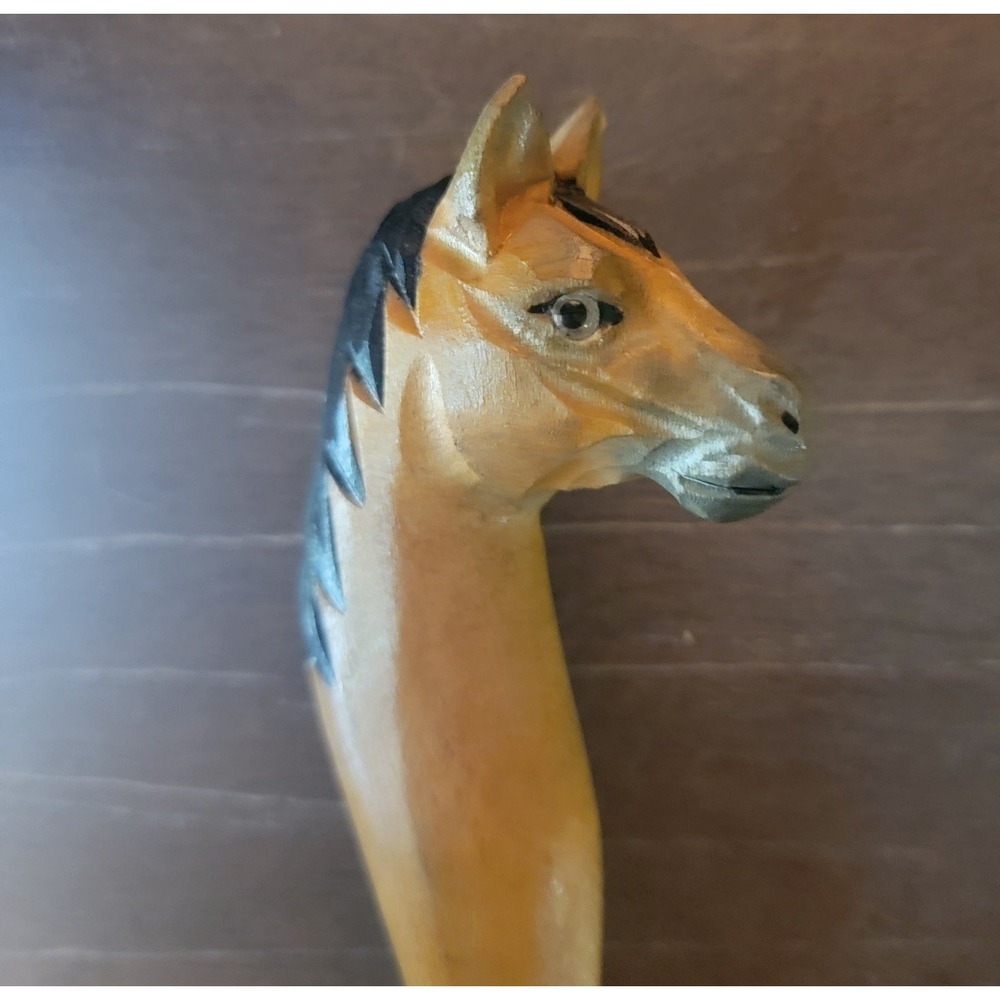 VTG Handmade Hand Carved Folk Art Horse Ballpoint Pen, Great Detail,‎ Needs Ink